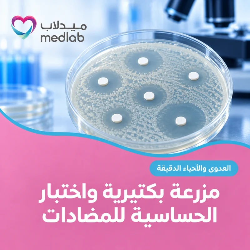 مزرعة بكتيرية واختبار الحساسية للمضادات