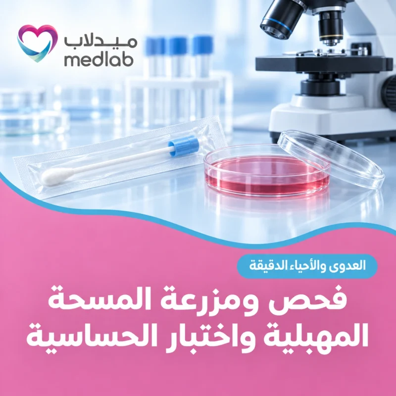 فحص ومزرعة المسحة المهبلية واختبار الحساسية